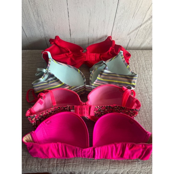 Victoria's Secret PINK Bra Bundle Lot of 4 Size 34B Push Up Demi - Picture 2 of 4
